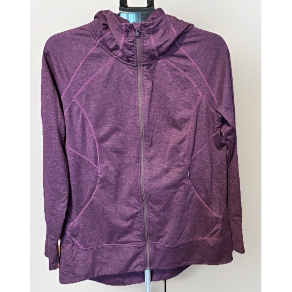 Eddie Bauer Womens XL  Purple First Ascent Jacket Hoodie  Full Zip Thumb Holes